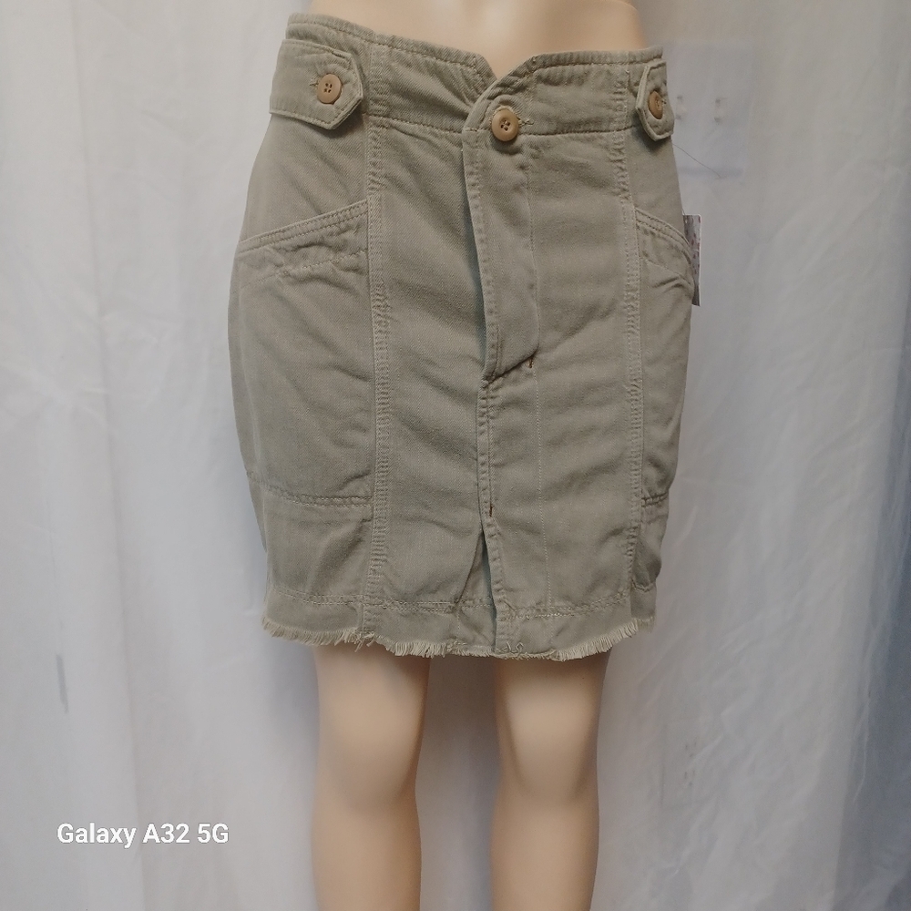 Free People Tan Mini Pencil Skirt Casual Size 10